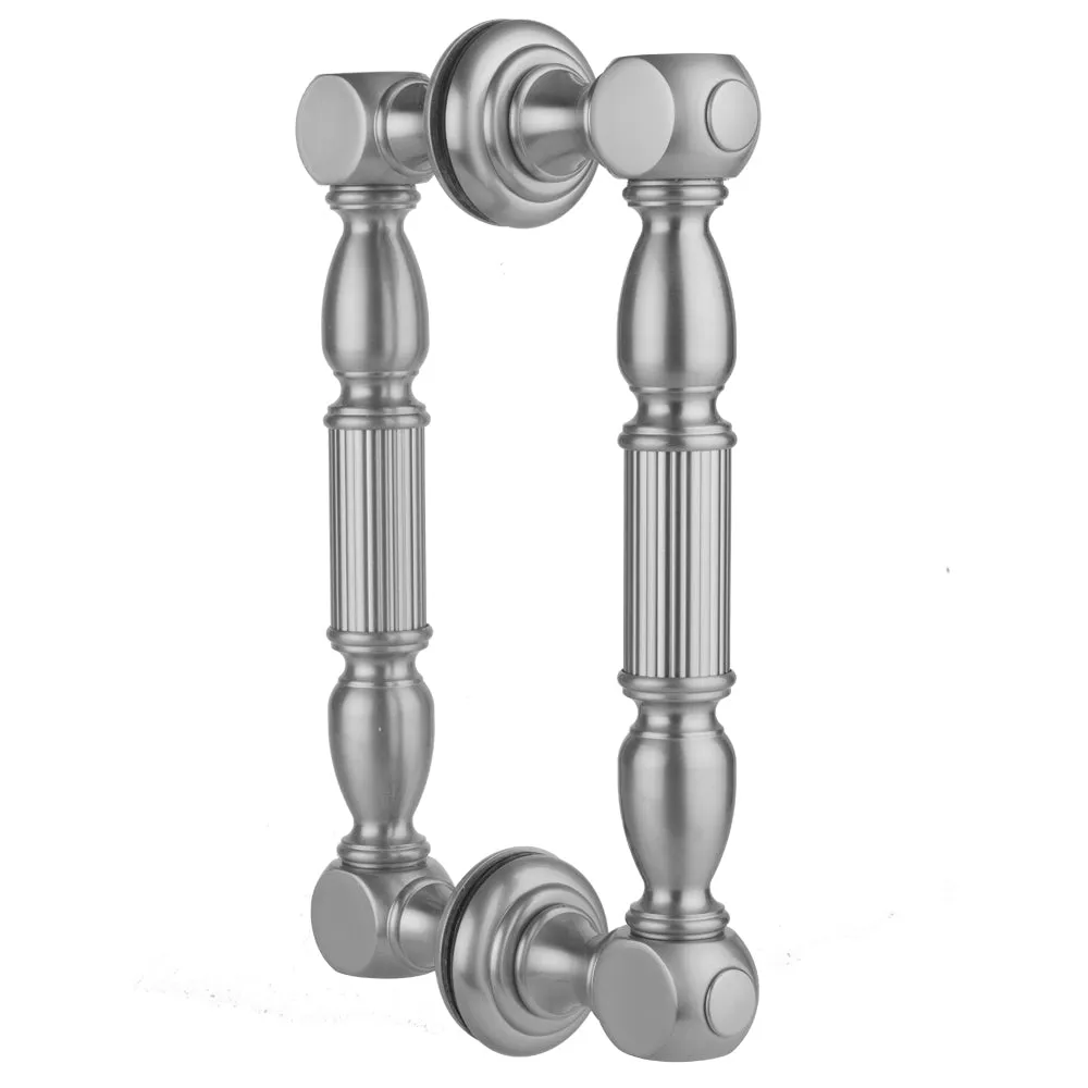 18" H21 Back to Back Shower Door Pull wth Finials