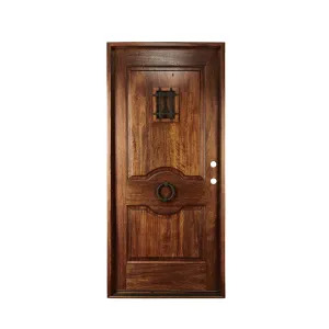 36" Prehung Rustic Mahogany Entry Door System (Speakeasy Iron Knocker)