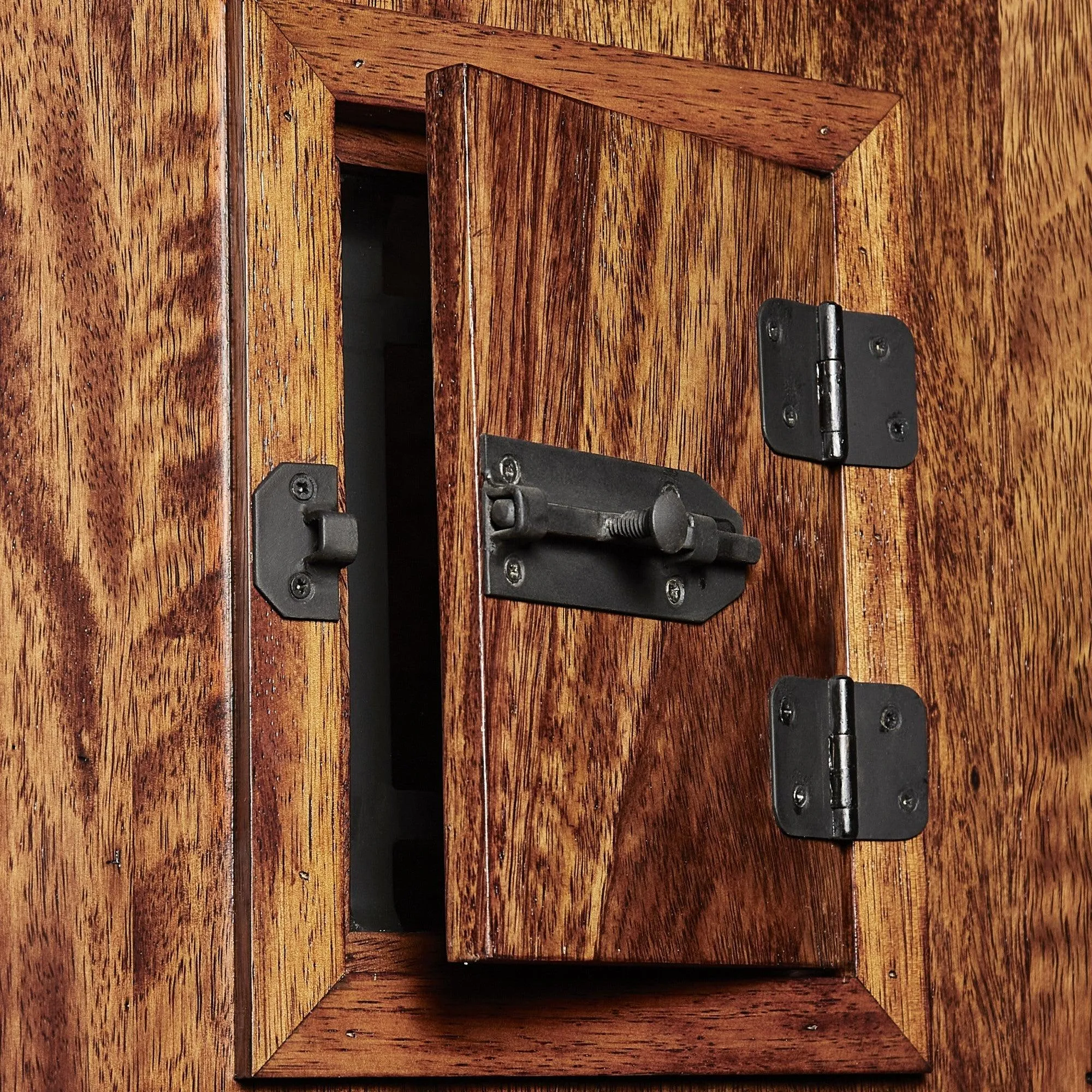 36" Prehung Rustic Mahogany Entry Door System (Speakeasy Iron Knocker)