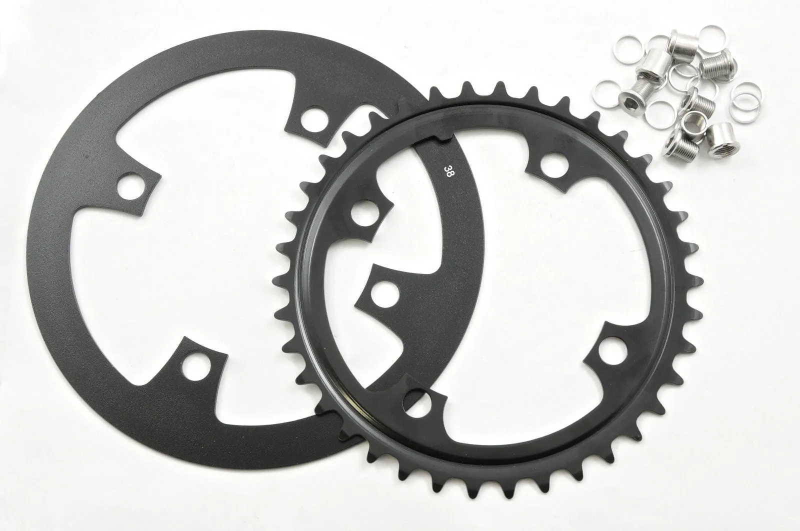 4 BOLT 38 TEETH MOUNTAIN BIKE-FIXIE 38T CHAINRING 104mm BCD   ALLOY GUARD