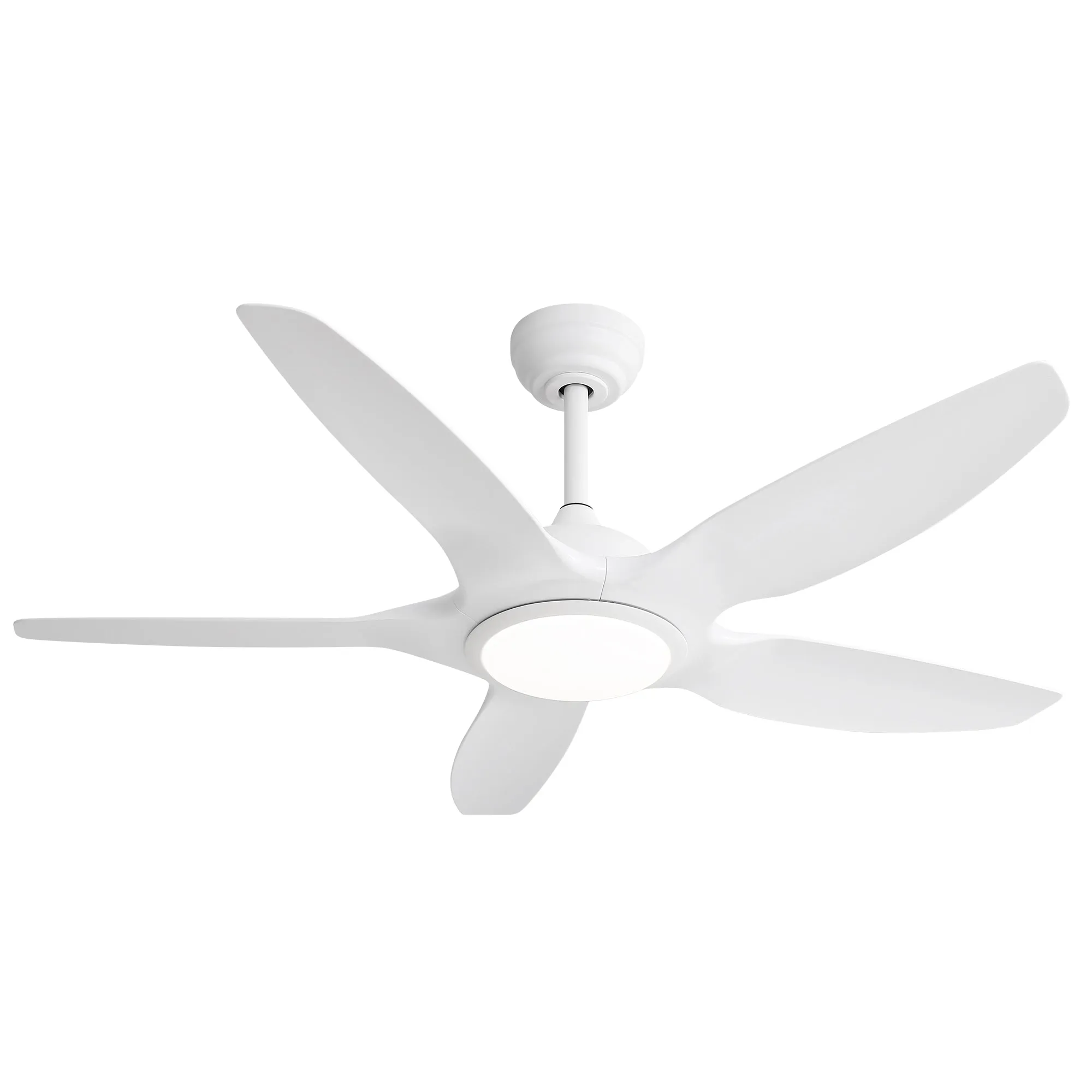 48 Inch Ceiling Fan with Dimmable LED Light and Remote Control, 5 ABS Blades DC Motor White