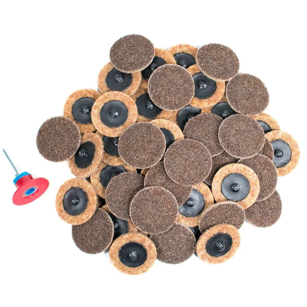 50pc - 2" Coarse Brown Roloc Quick Change Surface Conditioning Prep Sanding Pads