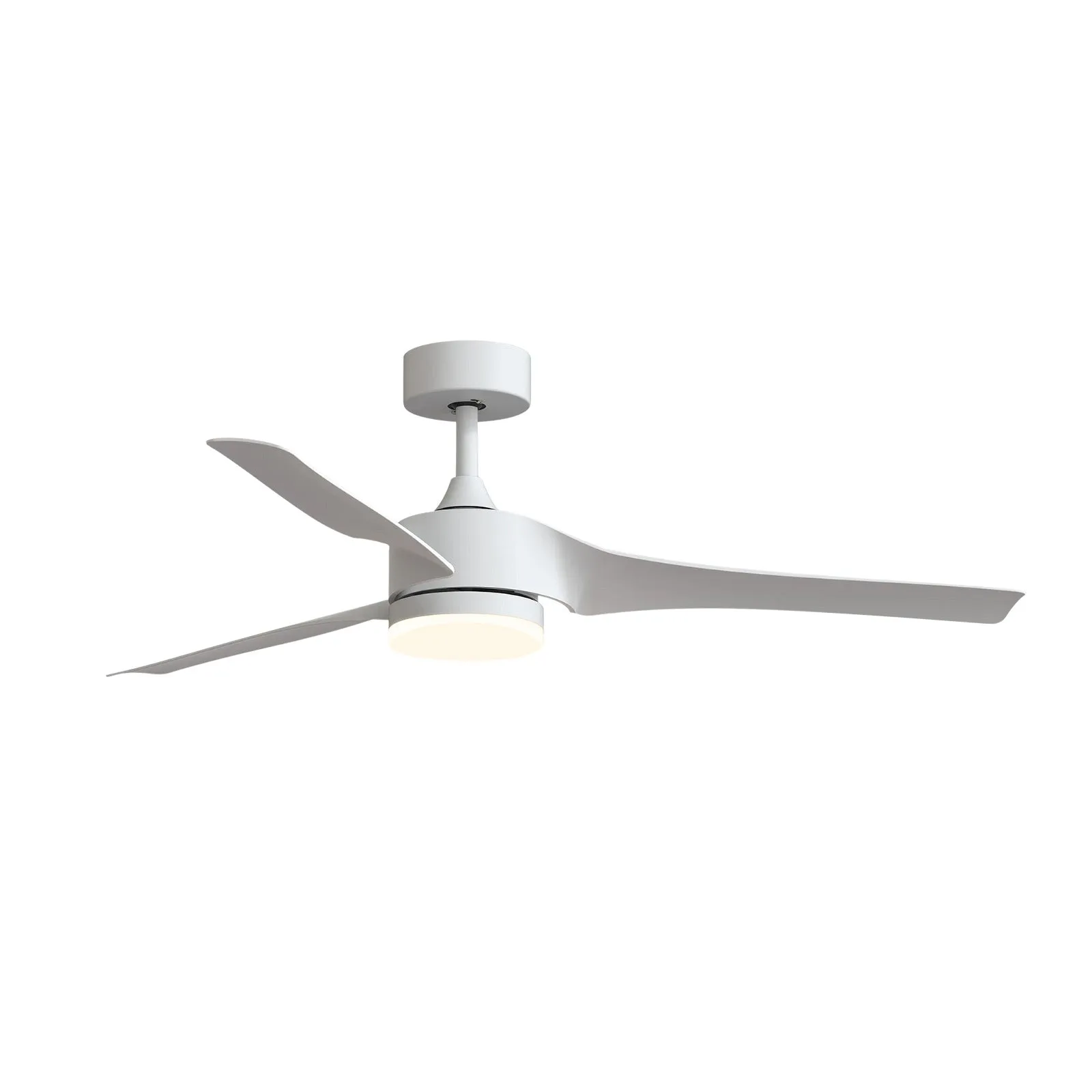 52 Inch Downrod Ceiling Fans with Lights and Remote Control, Modern Outdoor Indoor White 3 Blades LED Lights Smart Ceiling Fans for Bedroom, Living Room, and Patios