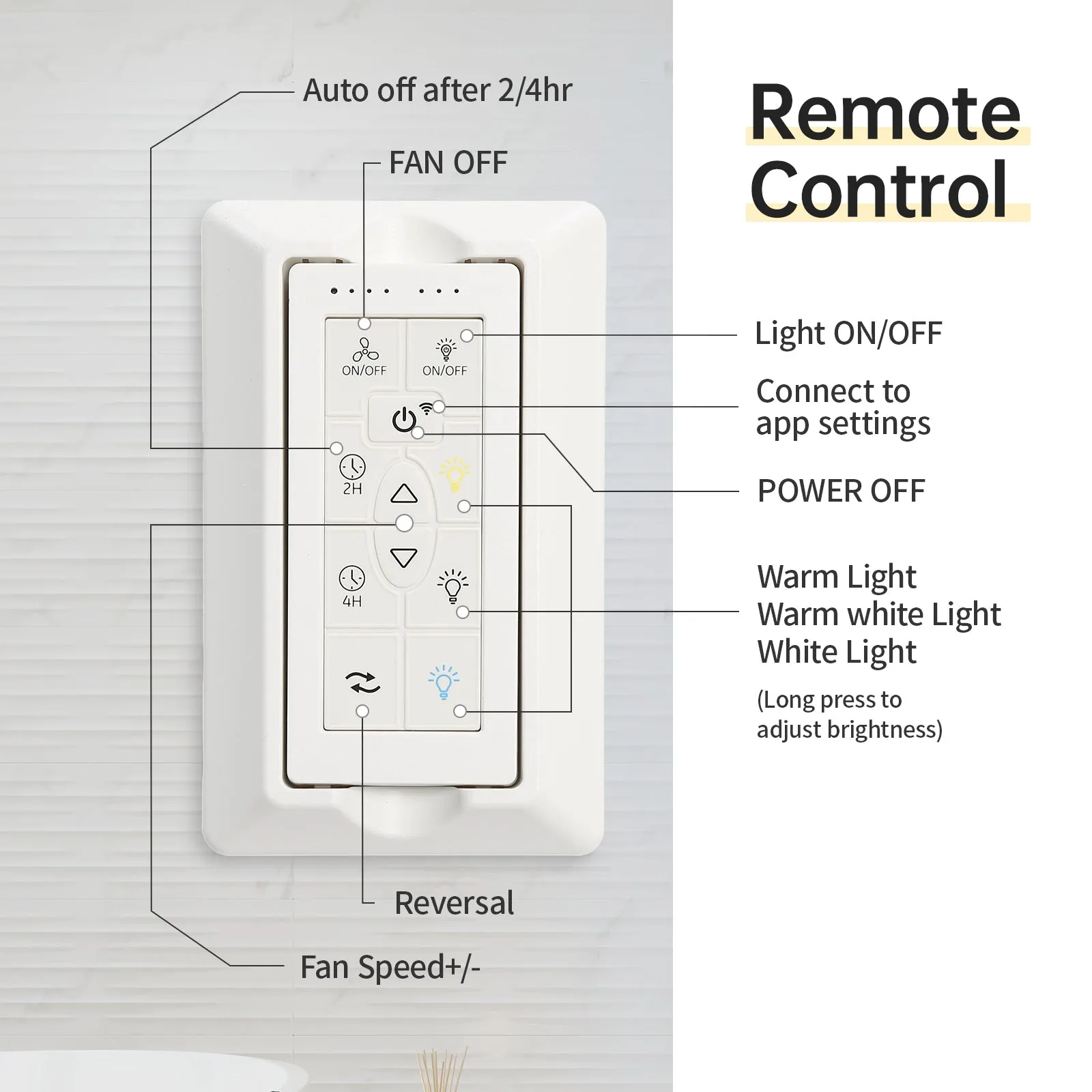 52 Inch Modern Ceiling Fan With Dimmable LED Light 5 Solid Wood Blades Smart Remote Control Reversible DC Motor