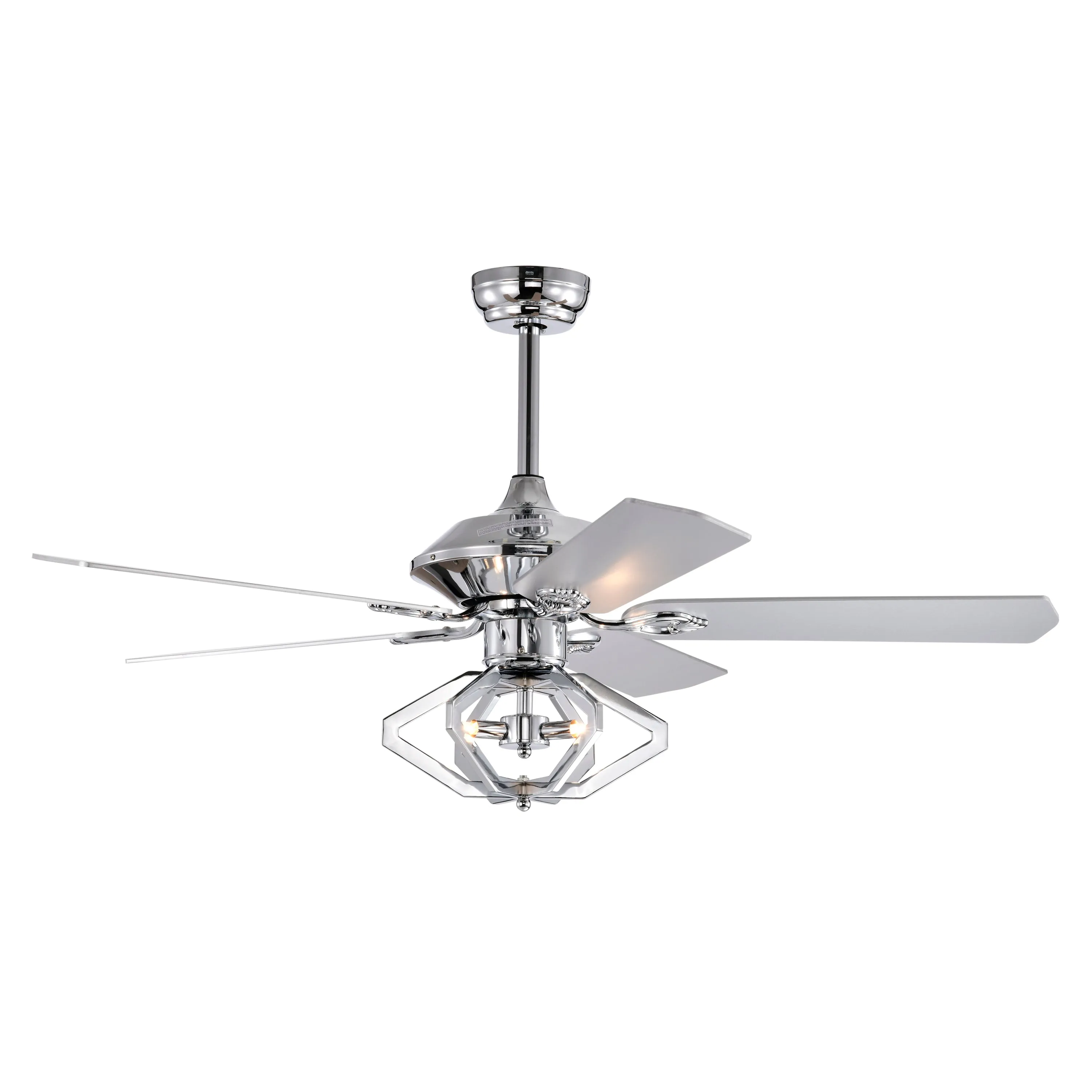 52" Dual Wood 5-Blade Crystal Ceiling Fan with Remote