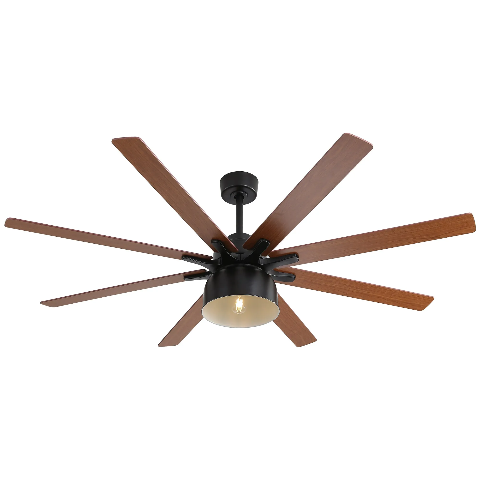 66 Inch Ceiling Fan With 6 Speed Wind 8 Dual Colors Blades Remote Control Reversible DC Motor With Light