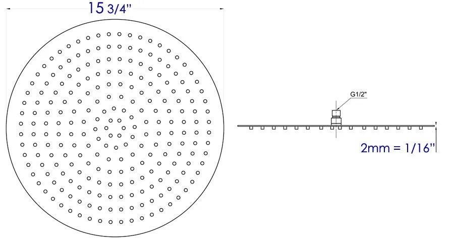 ALFI Solid Stainless Steel 16" Round Ultra Thin Rain Shower Head