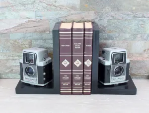 Antique Decorative Camera Bookends - 2 Bell & Howell Electric Eye 127 - Movie Room Décor - Eco-friendly gift