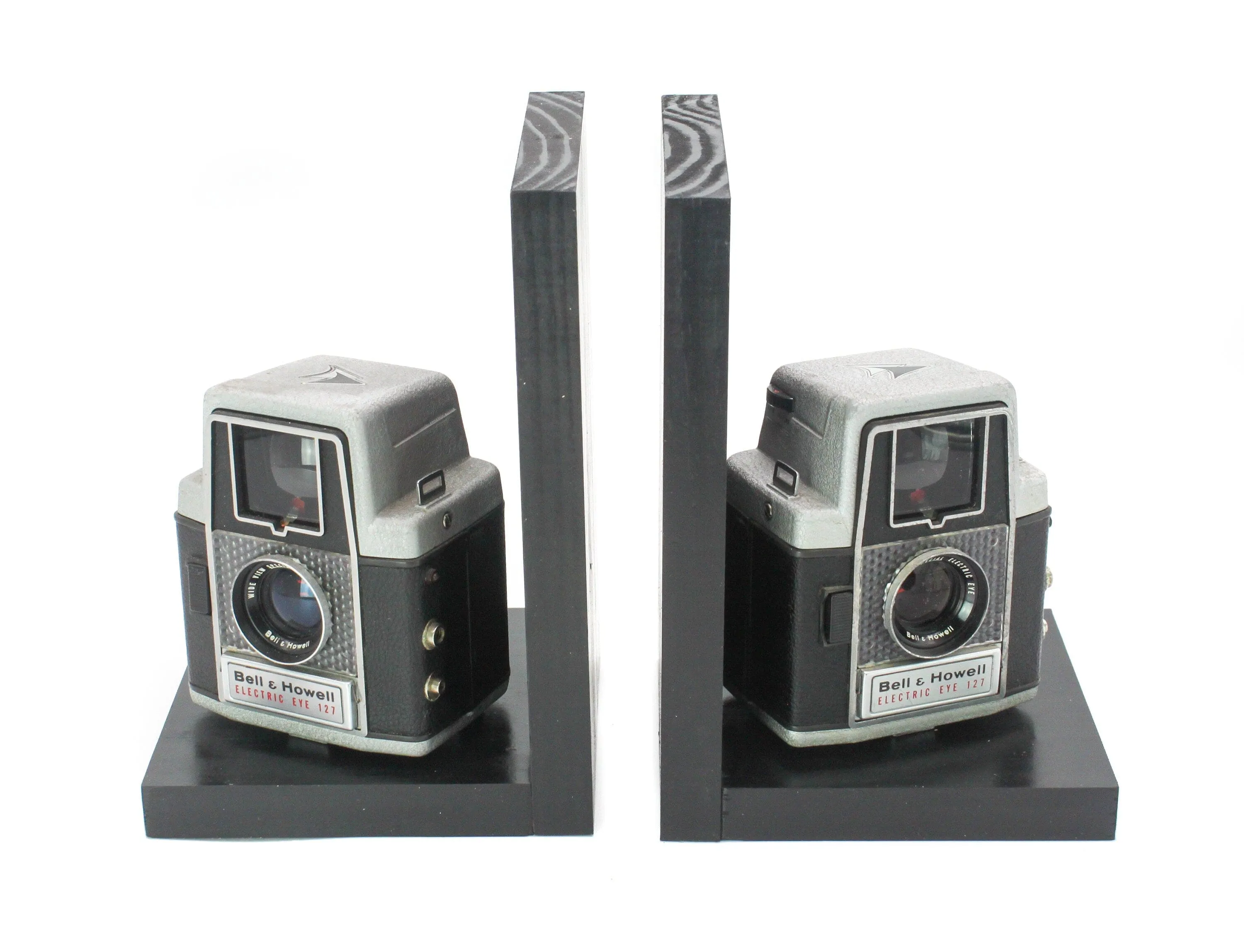 Antique Decorative Camera Bookends - 2 Bell & Howell Electric Eye 127 - Movie Room Décor - Eco-friendly gift