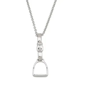 AWST Int'l Rhodium English Stirrup Necklace