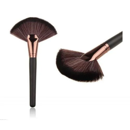 Black and Rose Gold Large Fan Makeup Brush