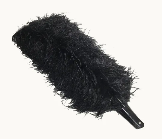 Black Professional 4 Layers  Ostrich Feather Fan 35"x 67"