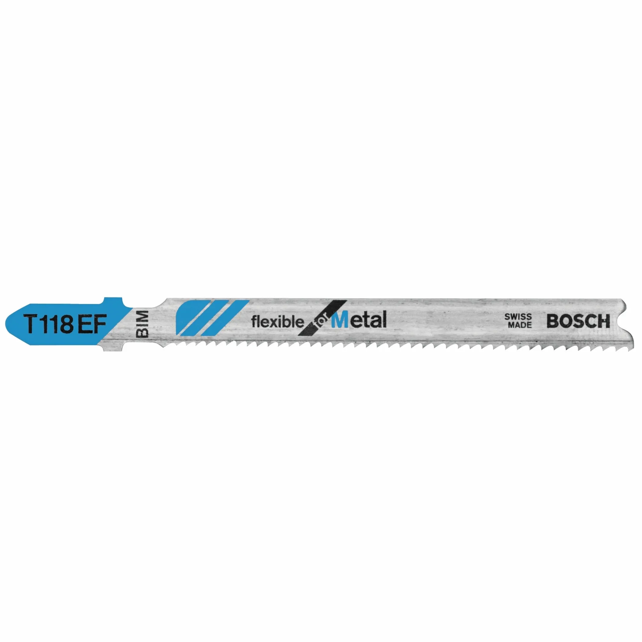 BOSCH T118EF 5pc. 3-5/8 In. 14-18 TPI Flexible for Metal T-Shank Jig Saw Blades