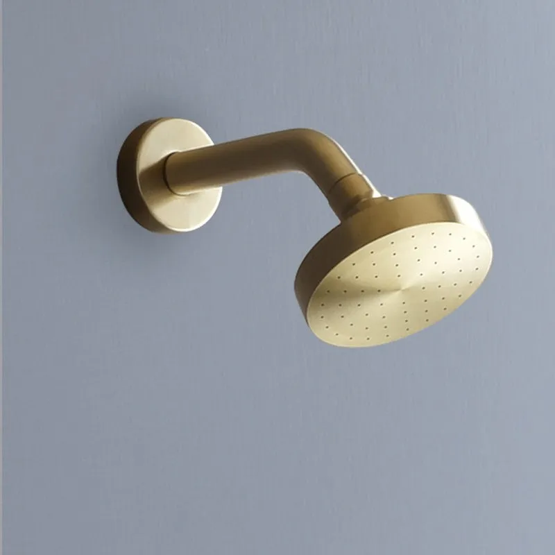 Brushed Gold Bathroom Fixture Waterfall Restroom Shower Faucet Set