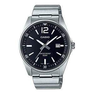 Casio Men's Analog Stainless Steel Band Watch MTPE170D-1B MTP-E170D-1B