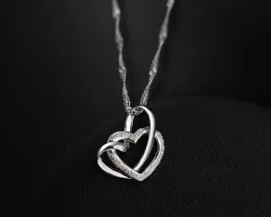 Chain Heart 925 Sterling Silver Necklace