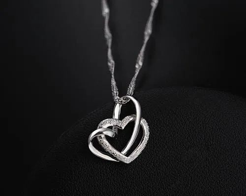 Chain Heart 925 Sterling Silver Necklace