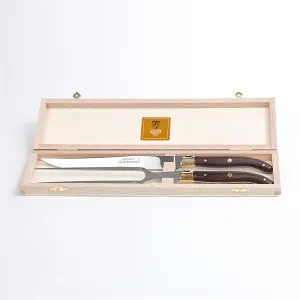 Claude Dozorme Laguiole Carving Set - Vallernia Wood