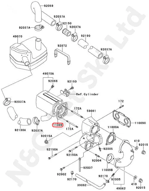 COMETIC Kawasaki 550 Exhaust Chamber Pipe Gasket