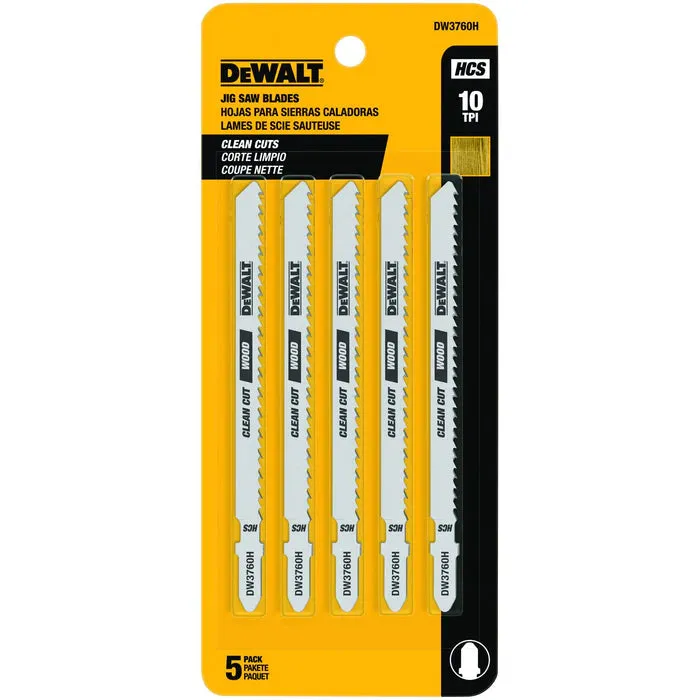 Dewalt T Shank Wood Cutting Jig Saw Blades 4-Inch 10TPI