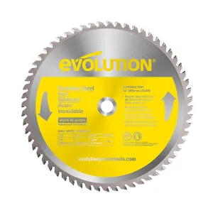 Evolution 14 In. 90T, 1 In. Arbor, Tungsten Carbide Tipped Stainless Steel Cutting Blade