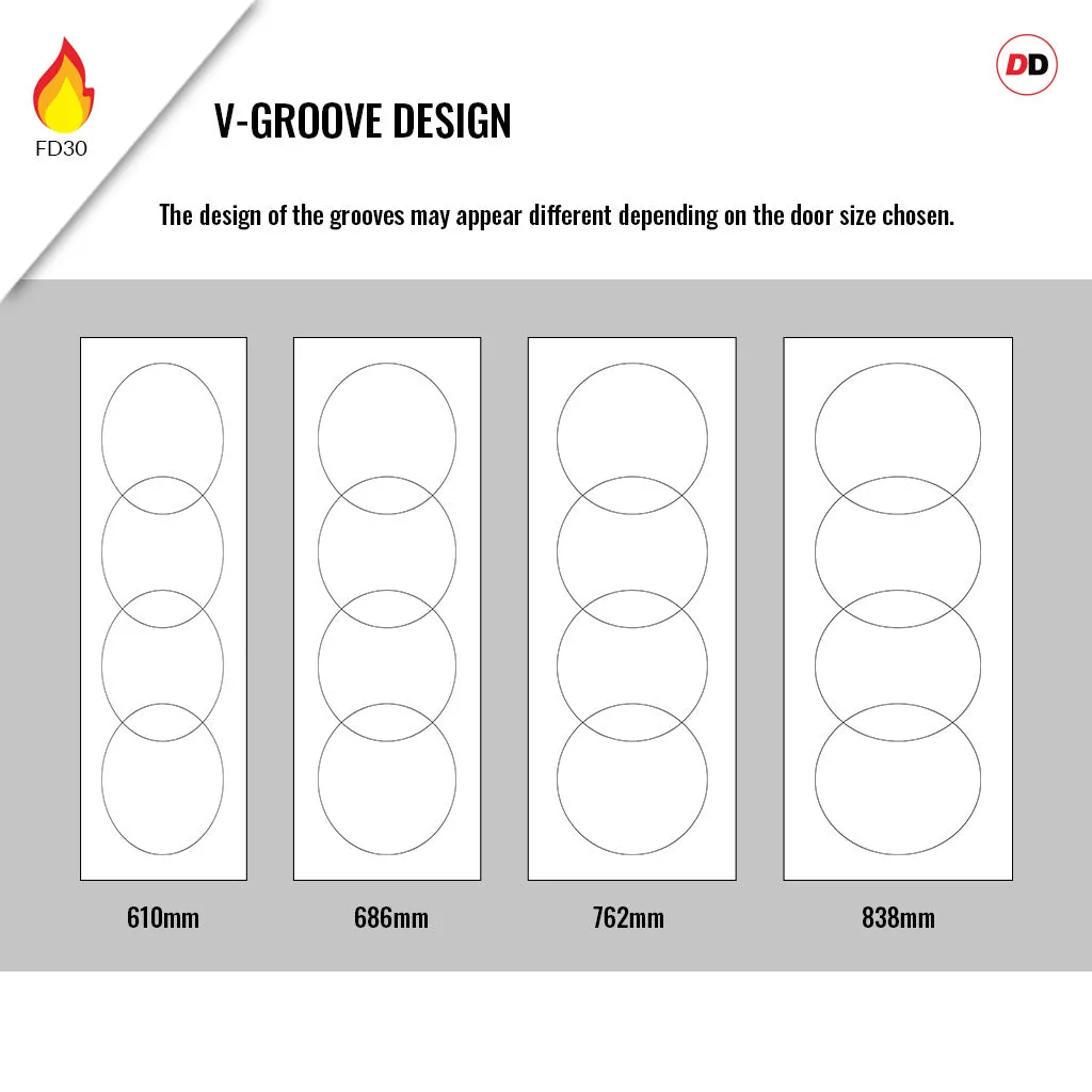 Fire Line V011-FD  Fire Rated Interior Door - Premium Primed - Six Colour Options