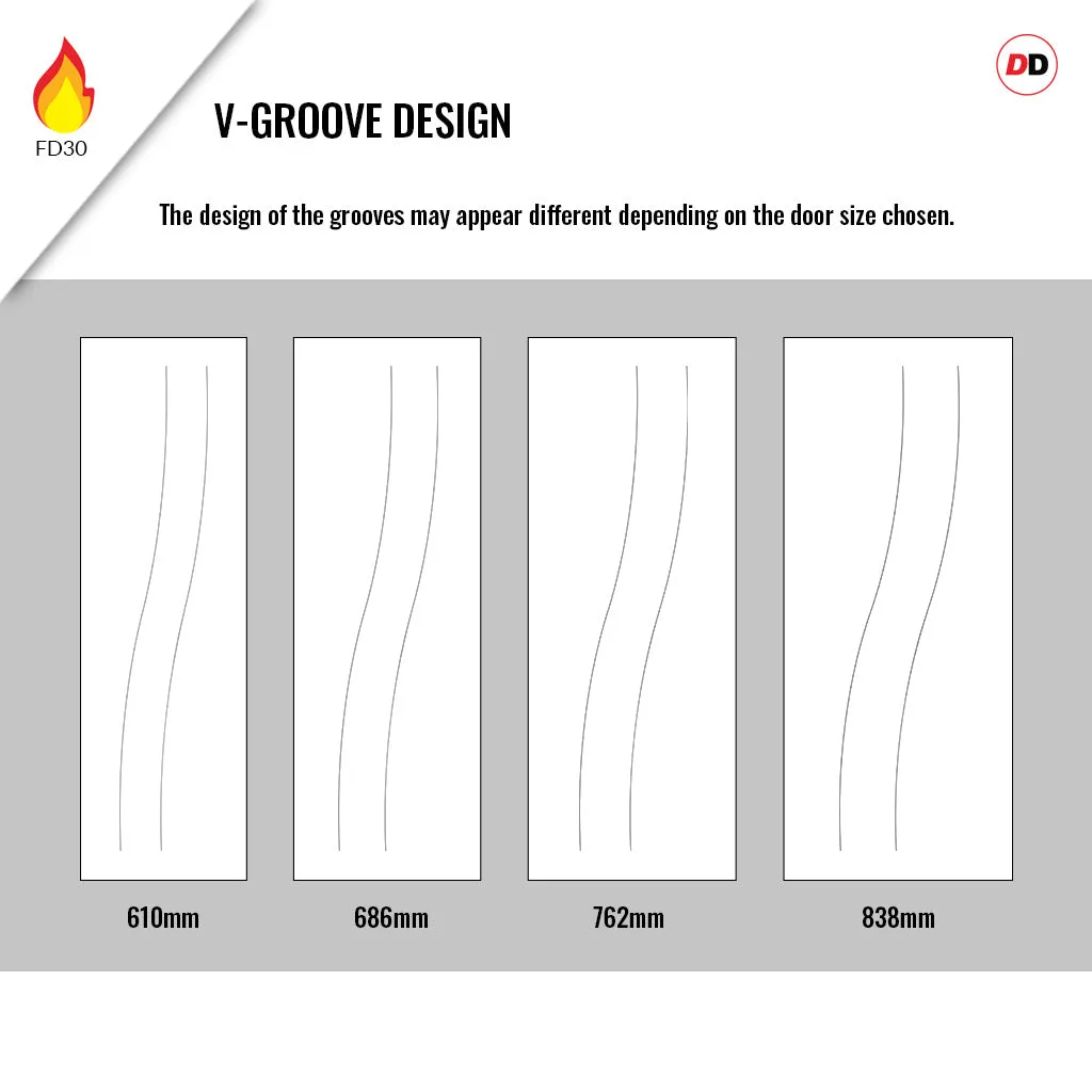 Fire Line V076-FD Fire Rated Interior Door - Premium Primed - Six Colour Options