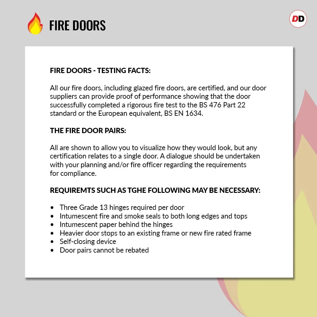 Fire Line V076-FD Fire Rated Interior Door - Premium Primed - Six Colour Options