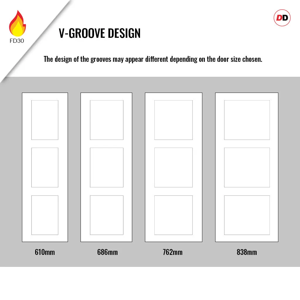 Fire Line V083-FD Fire Rated Interior Door - Premium Primed - Six Colour Options