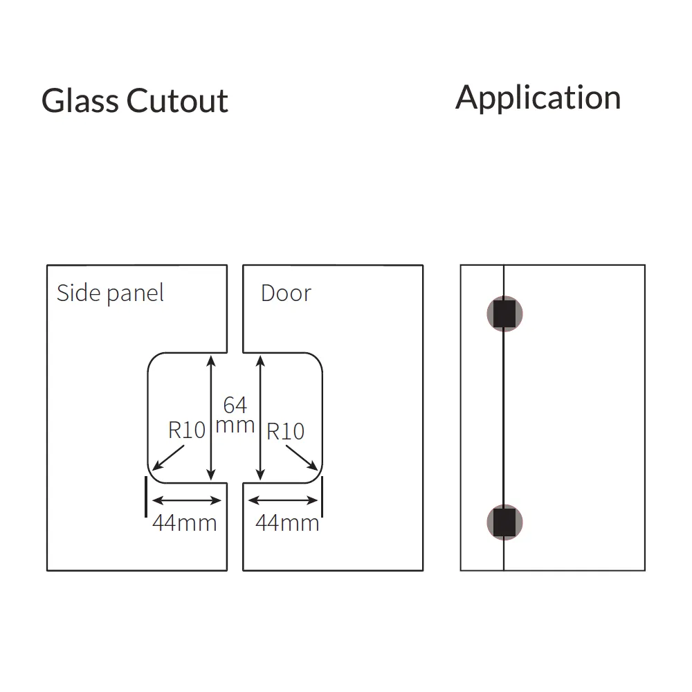 FORGE SHOWER HINGE GLASS TO GLASS 180 DEGREE  10mm glass - Brushed Brass