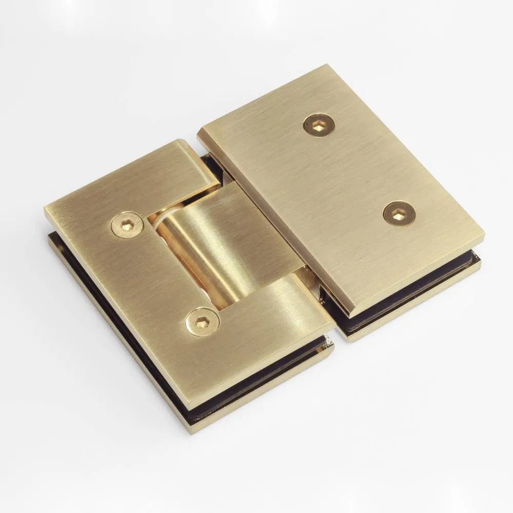 FORGE SHOWER HINGE GLASS TO GLASS 180 DEGREE  10mm glass - Brushed Brass