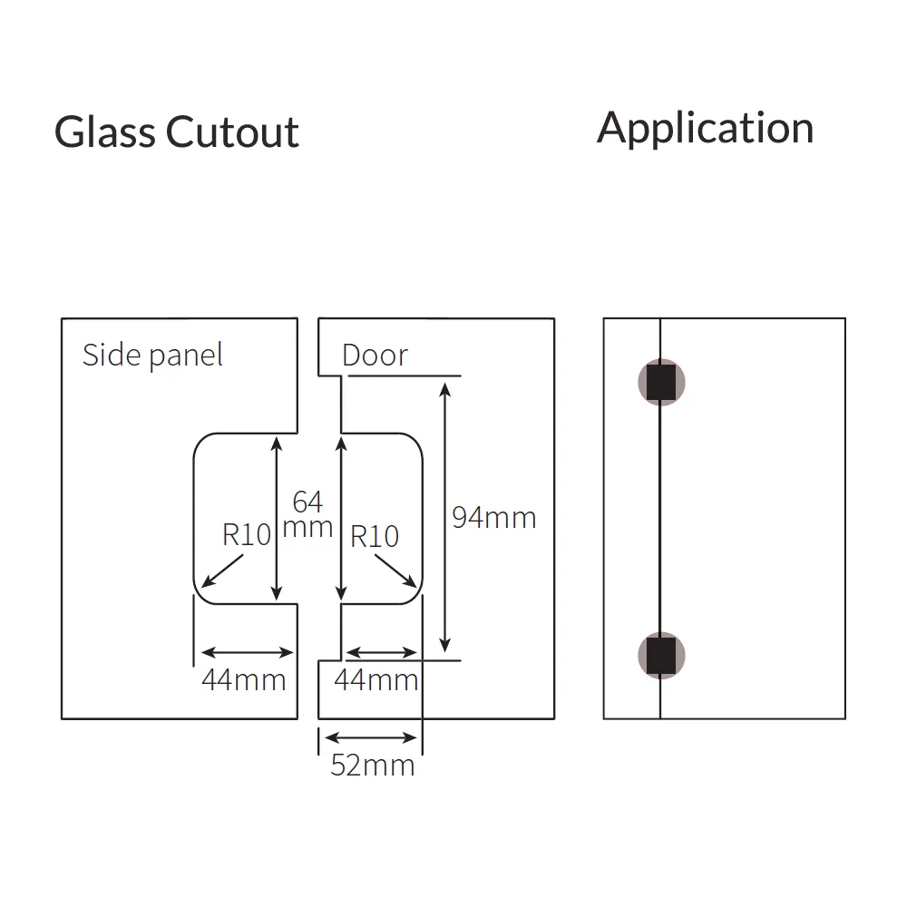 FORGE SHOWER HINGE GLASS TO GLASS 90 DEGREE  10mm glass - Gunmetal Grey