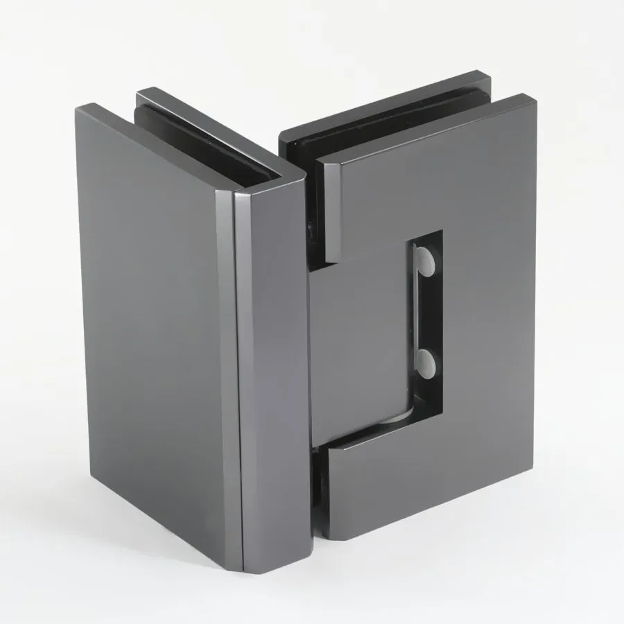 FORGE SHOWER HINGE GLASS TO GLASS 90 DEGREE  10mm glass - Gunmetal Grey