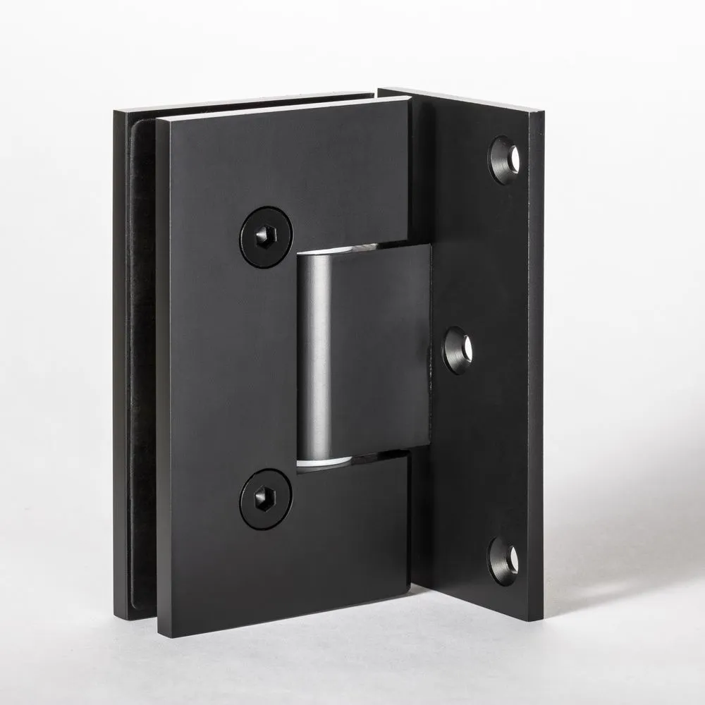 FORGE SHOWER HINGE HEAVY DUTY GLASS TO WALL L-SHAPE 90 DEGREE - Matt Black