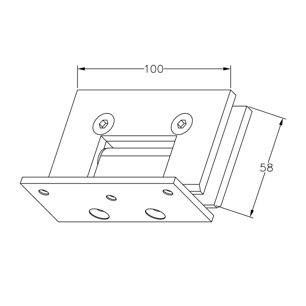 FORGE SHOWER HINGE HEAVY DUTY GLASS TO WALL L-SHAPE 90 DEGREE - Matt Black