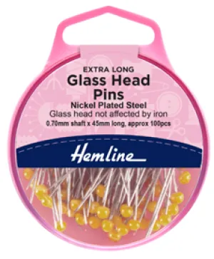 Glass Head Pins - Extra Long