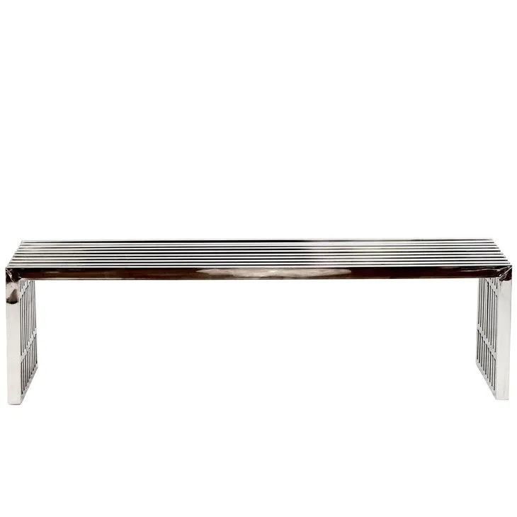 Gridiron Large Stainless Steel Bench In Silver