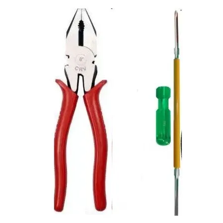 Hand Tool Kit - Combination Plier   2 in 1 Screwdriver Philips and slotted Head Blade Size: 6 x 100 mm-ht10