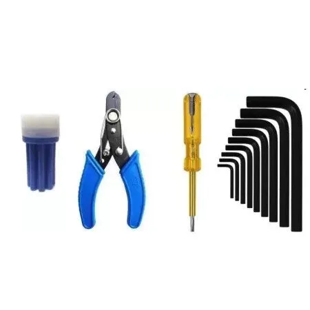 Hand Tool Kit Combo 8 In 1 - Screwdriver Set, Wire Cutter Stripper, Tester, and 9-Piece Hex Allen Key Wrench L Shape Repair Tool Set