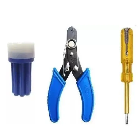 Hand Tool Kit Combo 8 In 1 - Screwdriver Set, Wire Cutter Stripper, Tester, and 9-Piece Hex Allen Key Wrench L Shape Repair Tool Set