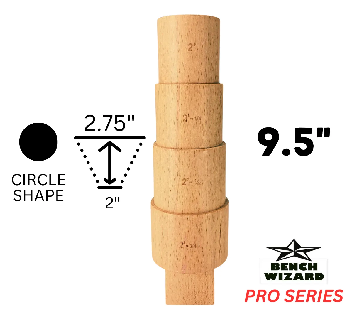 Hardwood Round Bracelet 4 Step Mandrel  - TJ-31783