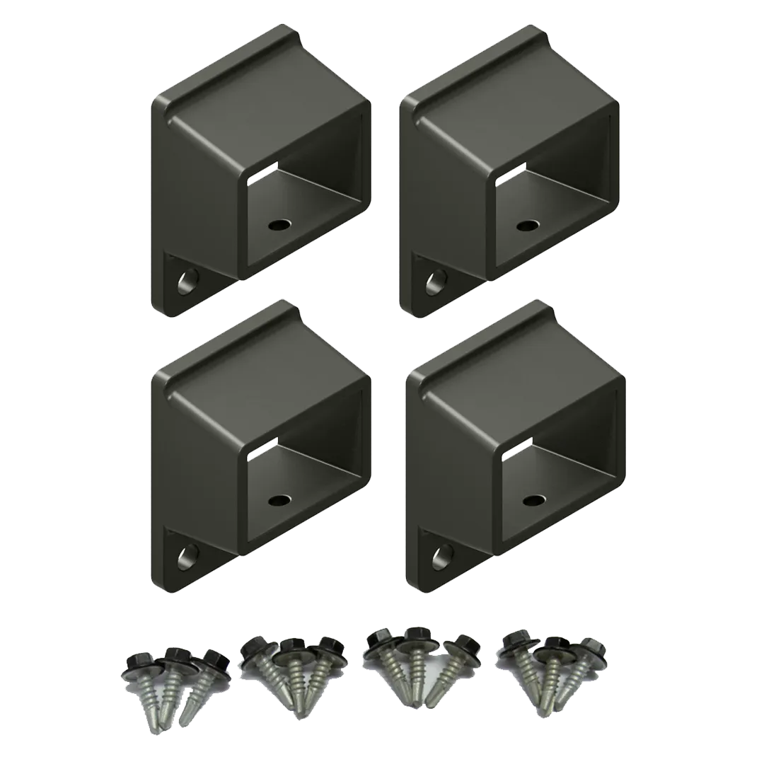 HOMESAFE Flat Top Pool Fencing Brackets - 38 x 25mm Fence Bracket - Standard - Woodland Grey