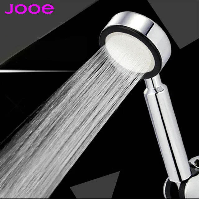 JOOE High Pressure Water Saving Shower Head ABS Plastic chrome Square or round HandHeld bath Shower Head Bathroom Accessories