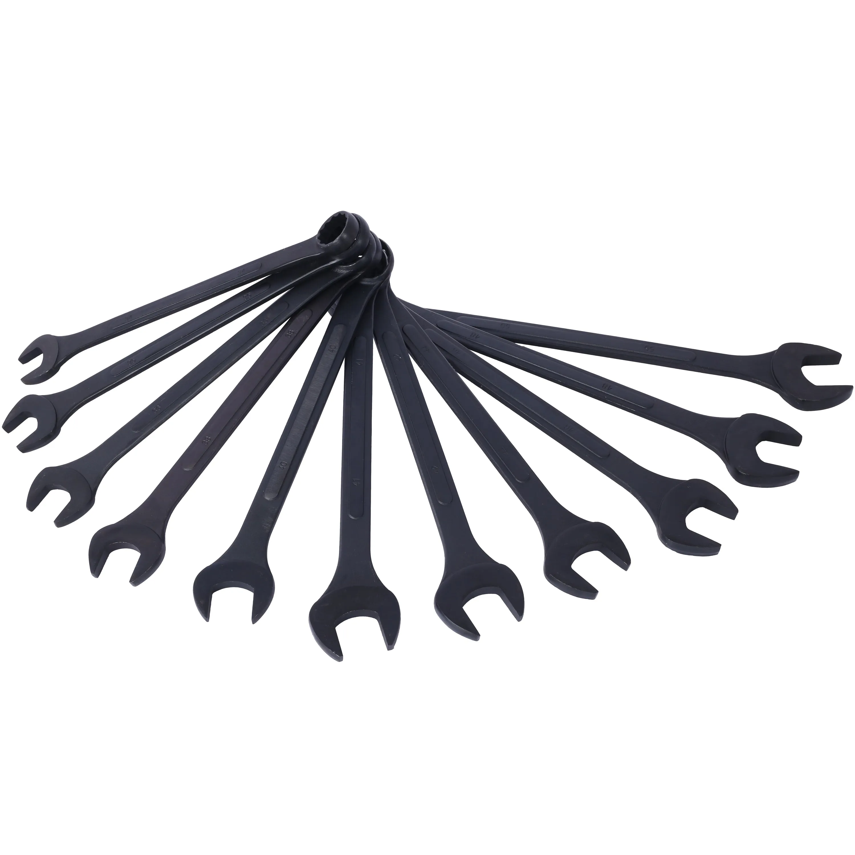 Jumbo Combination Wrench Set extra large, Metric, 11-piece, 1-5/16'' to 2'',Black Oxide, with Pouch