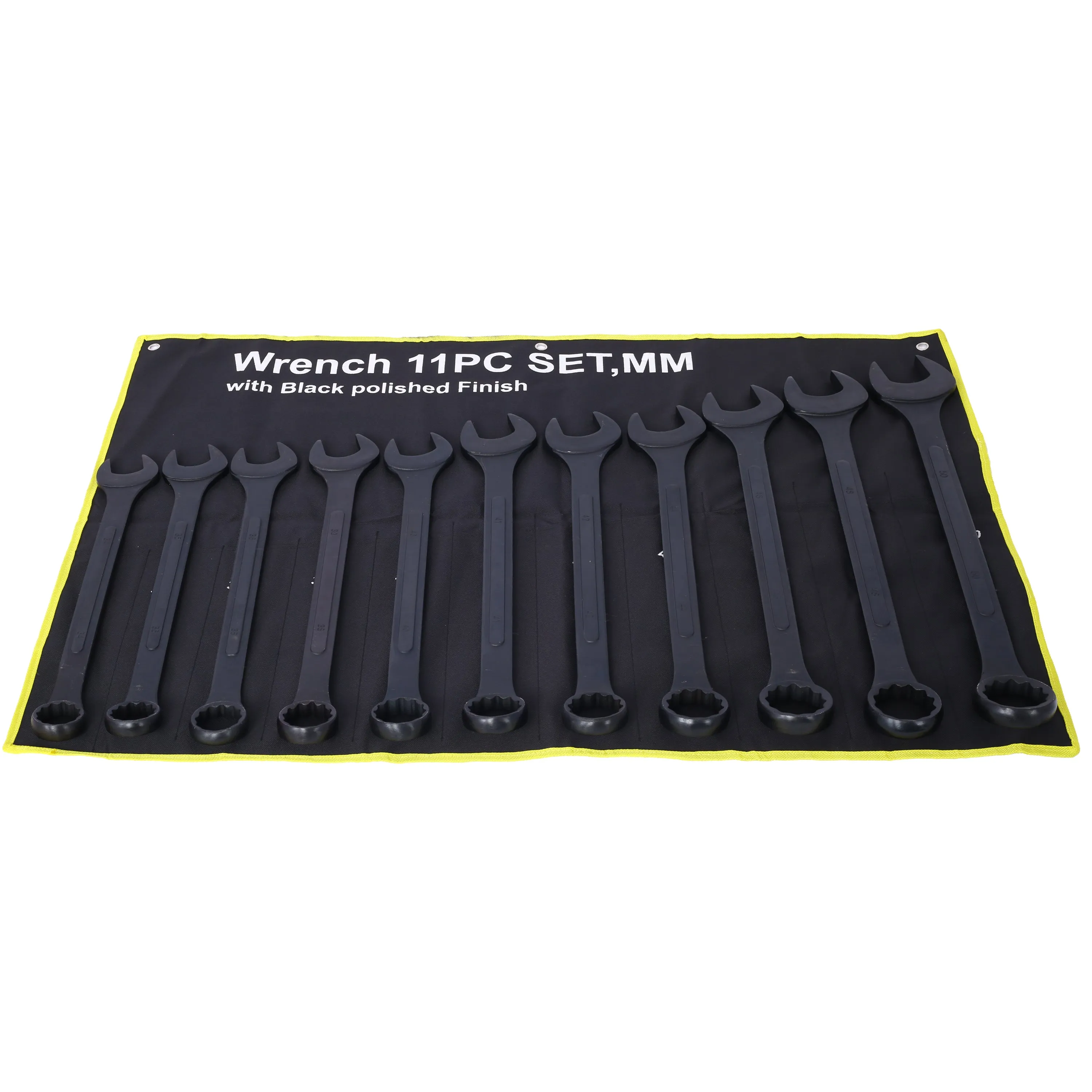 Jumbo Combination Wrench Set extra large, Metric, 11-piece, 1-5/16'' to 2'',Black Oxide, with Pouch