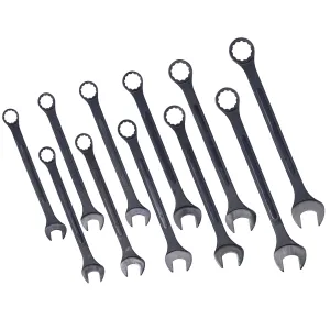 Jumbo Combination Wrench Set extra large, Metric, 11-piece, 1-5/16'' to 2'',Black Oxide, with Pouch