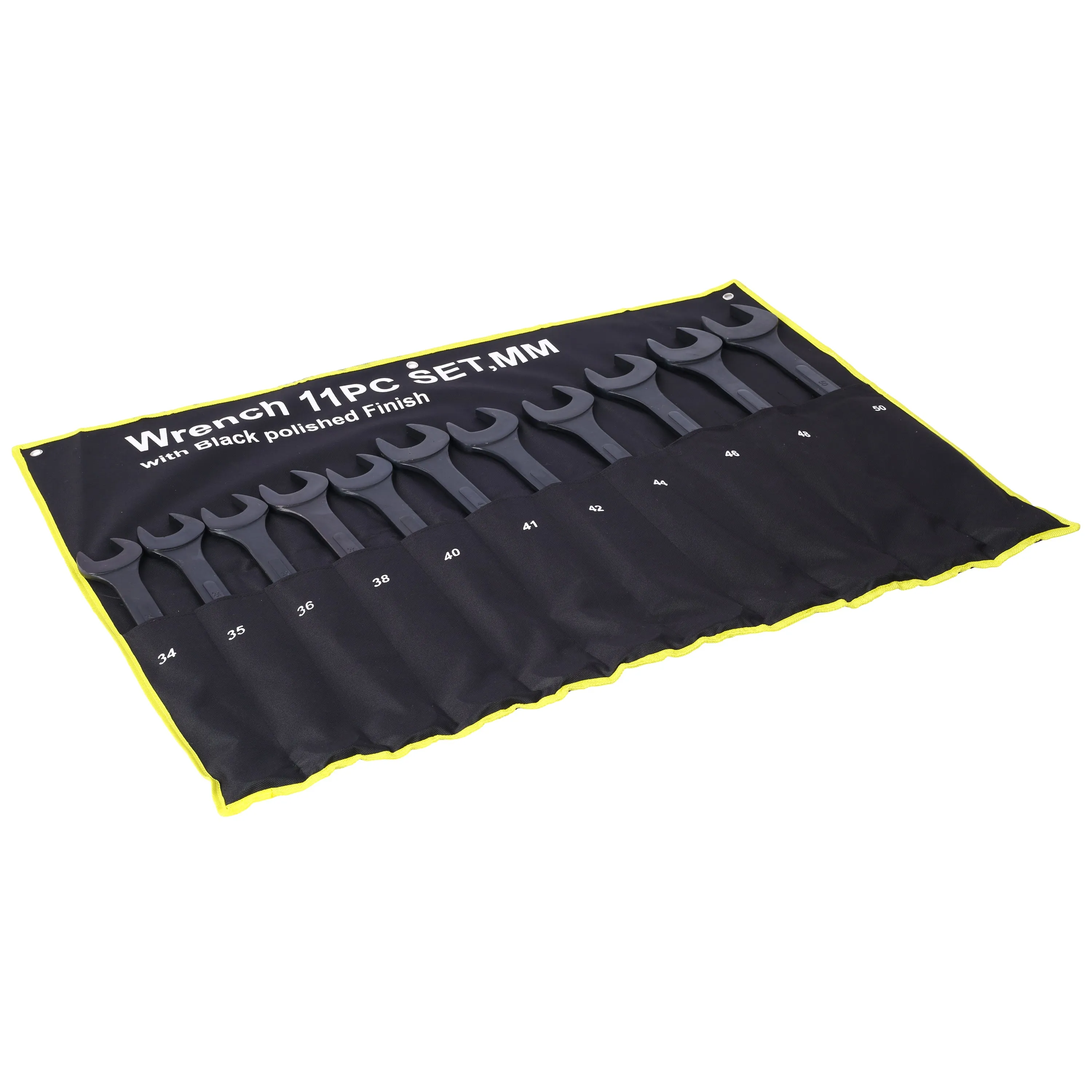 Jumbo Combination Wrench Set extra large, Metric, 11-piece, 1-5/16'' to 2'',Black Oxide, with Pouch