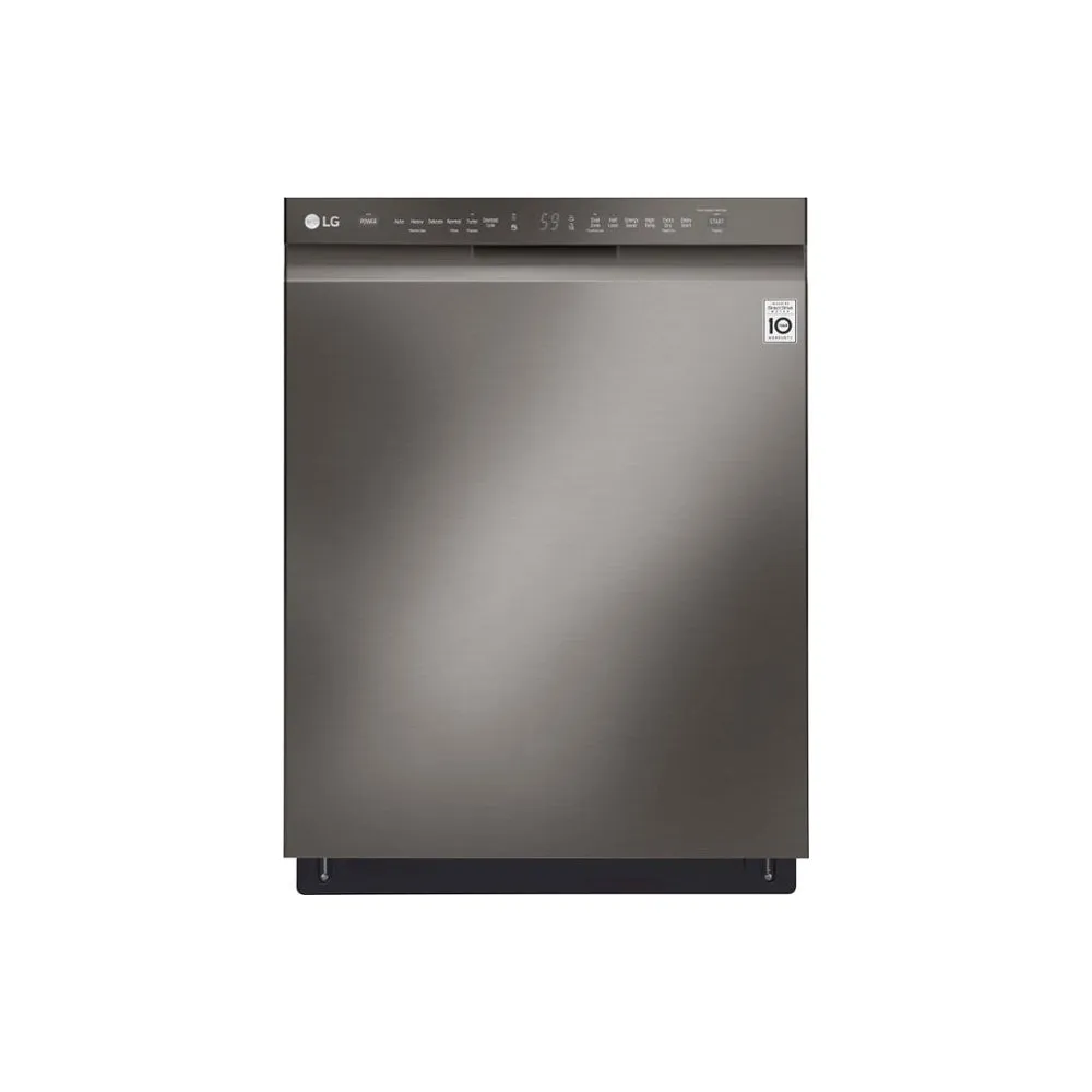 LG-24" Front Control Built In Dishwasher with QuadWash and Stainless Steel Tub-Black Stainless Steel