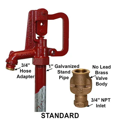 Merrill Mfg CNL7502 No Lead Frost Proof C-1000 Series Yard Hydrant 3/4" Pipe Connection, 2 ft. Bury, with Galvanized Steel Stand Pipe