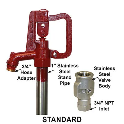 Merrill Mfg CNL7502 No Lead Frost Proof C-1000 Series Yard Hydrant 3/4" Pipe Connection, 2 ft. Bury, with Galvanized Steel Stand Pipe